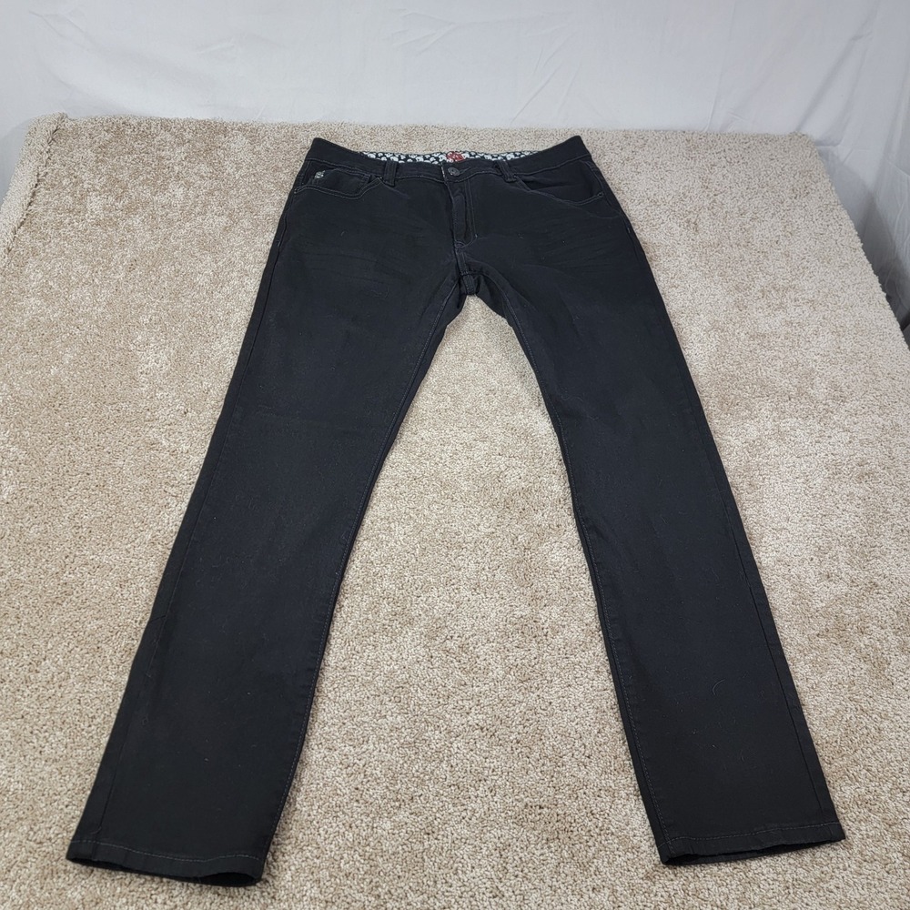 Ness Jeans Black Denim Pants Straight Leg Casual Everyday Mens 34x32